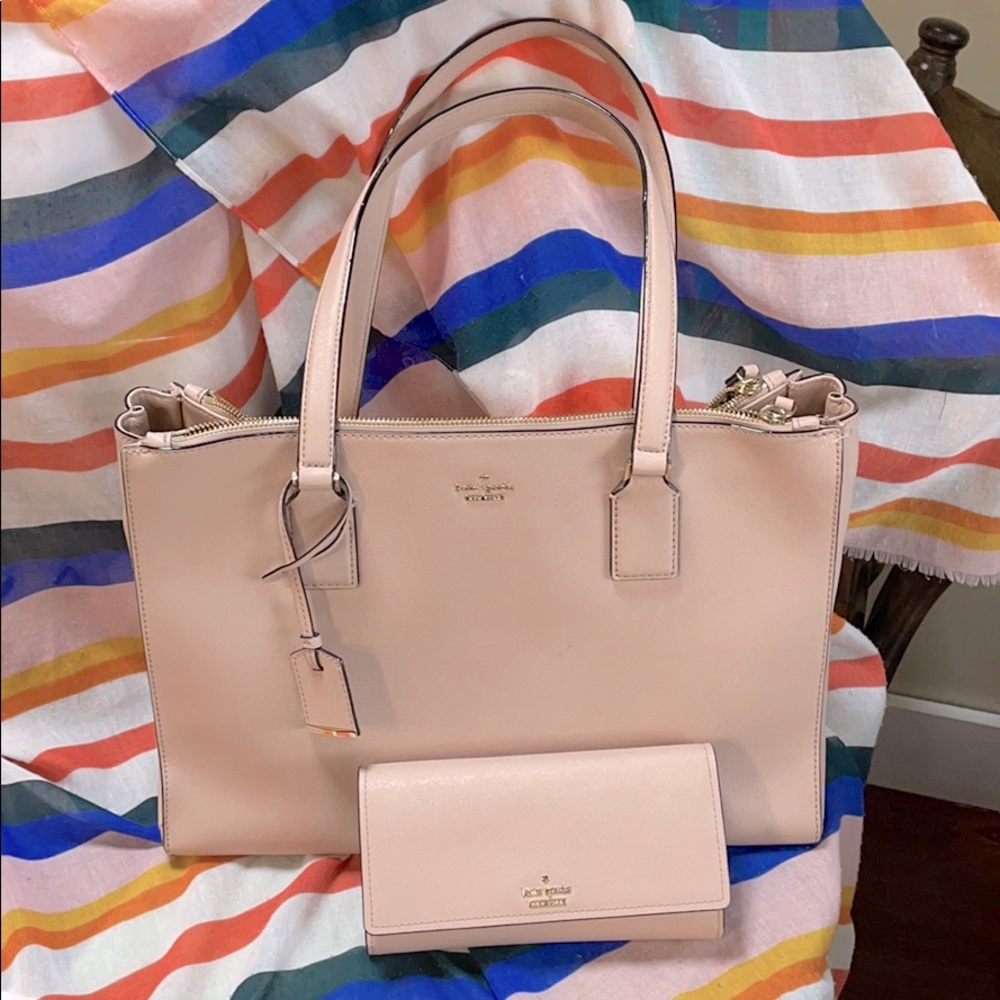Kate Spade matching double zip tote with wallet